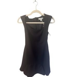 SHE + SKY Mini Dress Womens Size S Black Square Neck Ruffled Hem